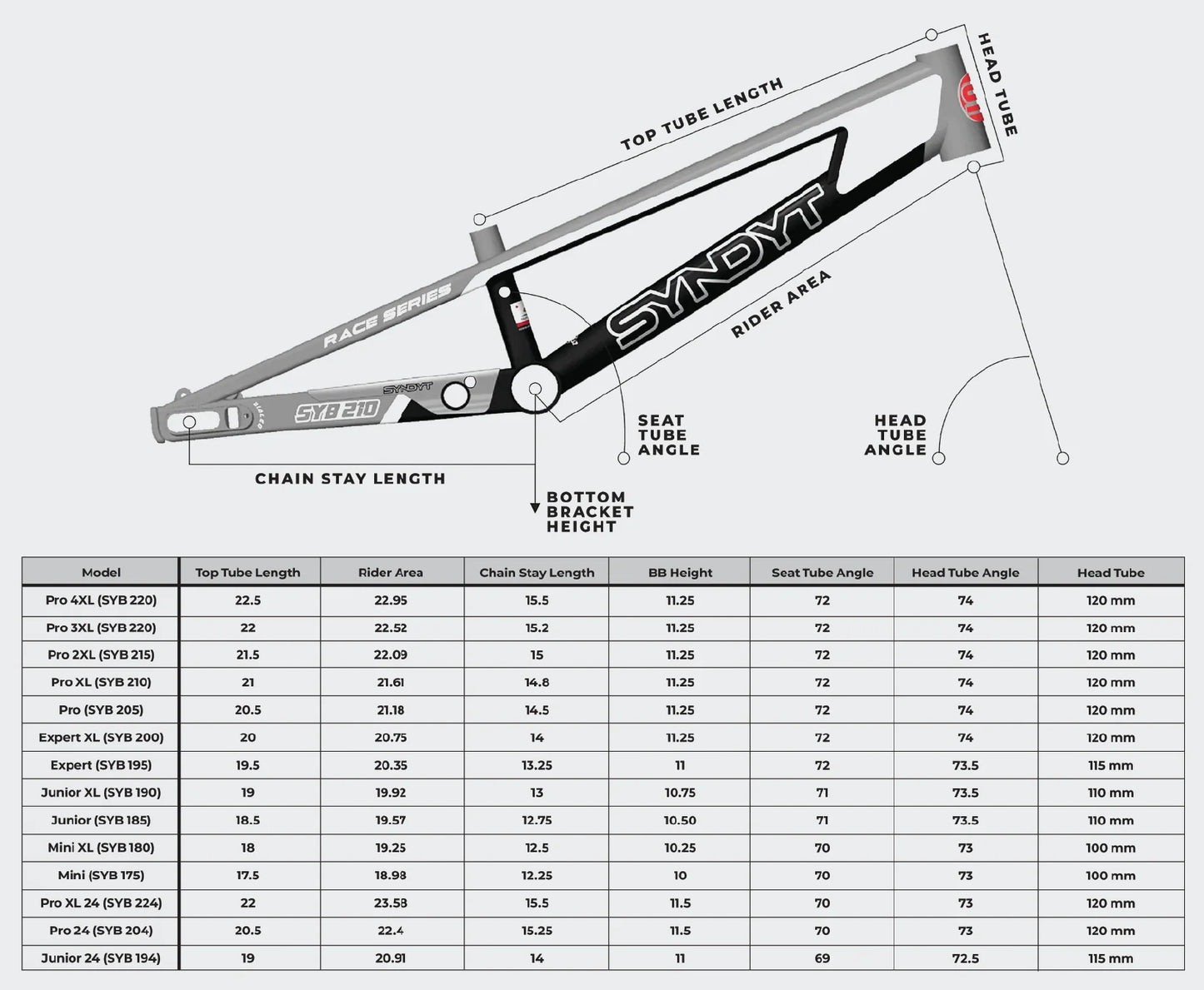 SYB 194: 19” TT Junior 24 BMX Frame